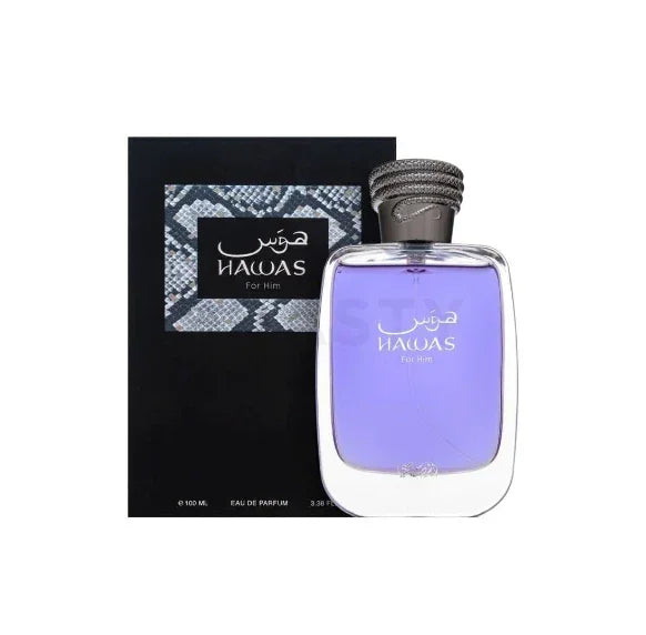 Perfume árabe Hawas de Rasasi 100ml masculino aromático acuático