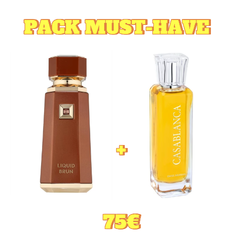 Pack "Must-Have": Swiss Arabian Casablanca (Femenino) y French Avenue Liquid Brun (Masculino) - 2x100ml