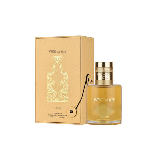 Perfume árabe Fire on Ice de Lattafa 100ml unisex oriental vainilla
