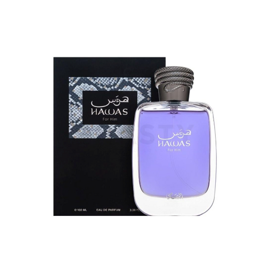 Perfume árabe Hawas de Rasasi 100ml masculino aromático acuático