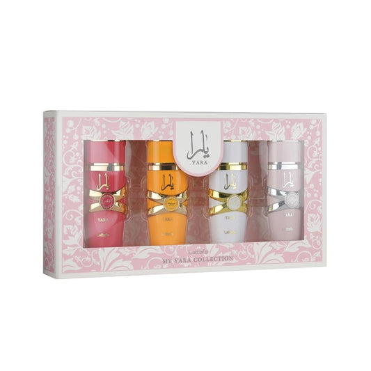 Pack de 4 perfumes Yara mini Lattafa 25ml cada uno femeninos